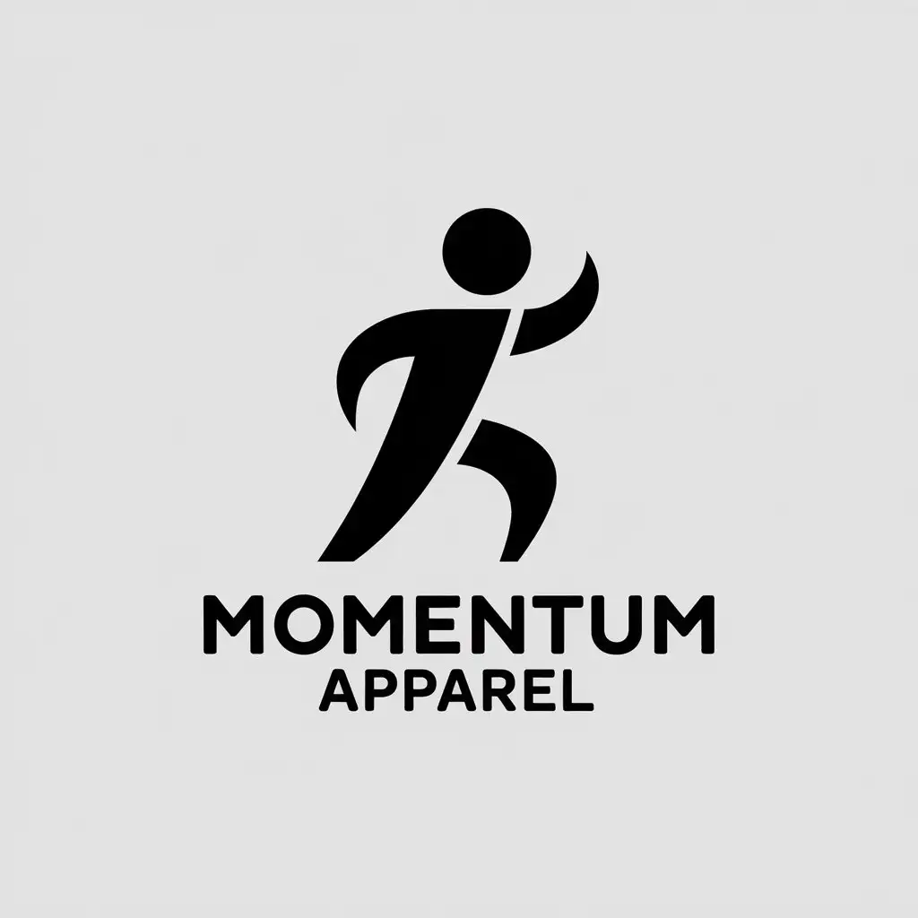 LOGO Design for MomentumApparel ActionInspired Minimalist Style with Clear Background