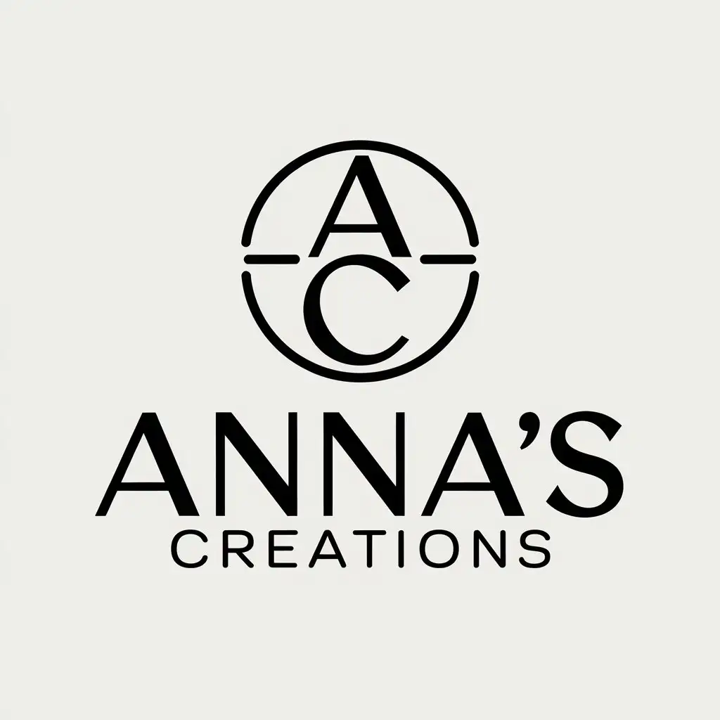 a vector logo design,with the text "Anna's Creations", main symbol:Circle,Moderate,clear background