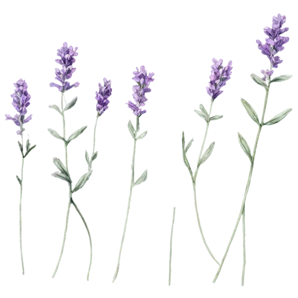 PNG-Image-Lavender-Flowers-Bundle-with-Vibrant-and-Line-Art-Variations