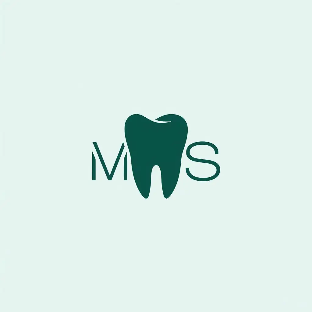 LOGO Design for MS Dental Teeth Symbol in Dark Green for Medical Industry