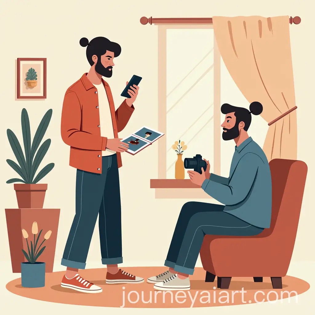 Young-Photographer-Presenting-Portfolio-to-Uninterested-Client