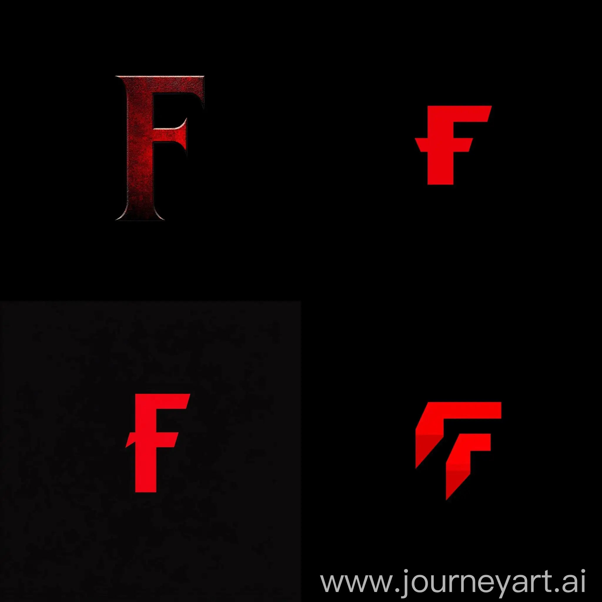 Minimalistic-Red-F-Logotype-on-Black-Background