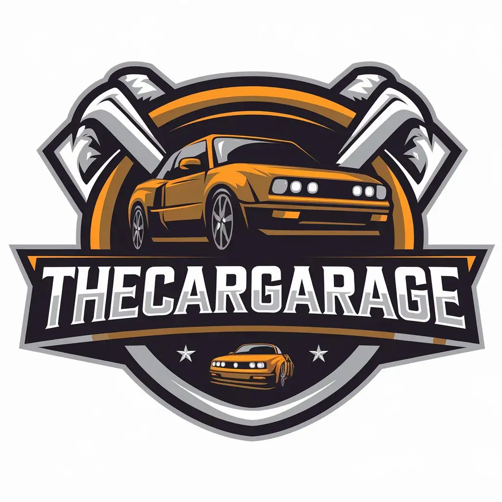 LOGO Design for TheCarGarage Vector Design with Car Symbol and Moderate Style