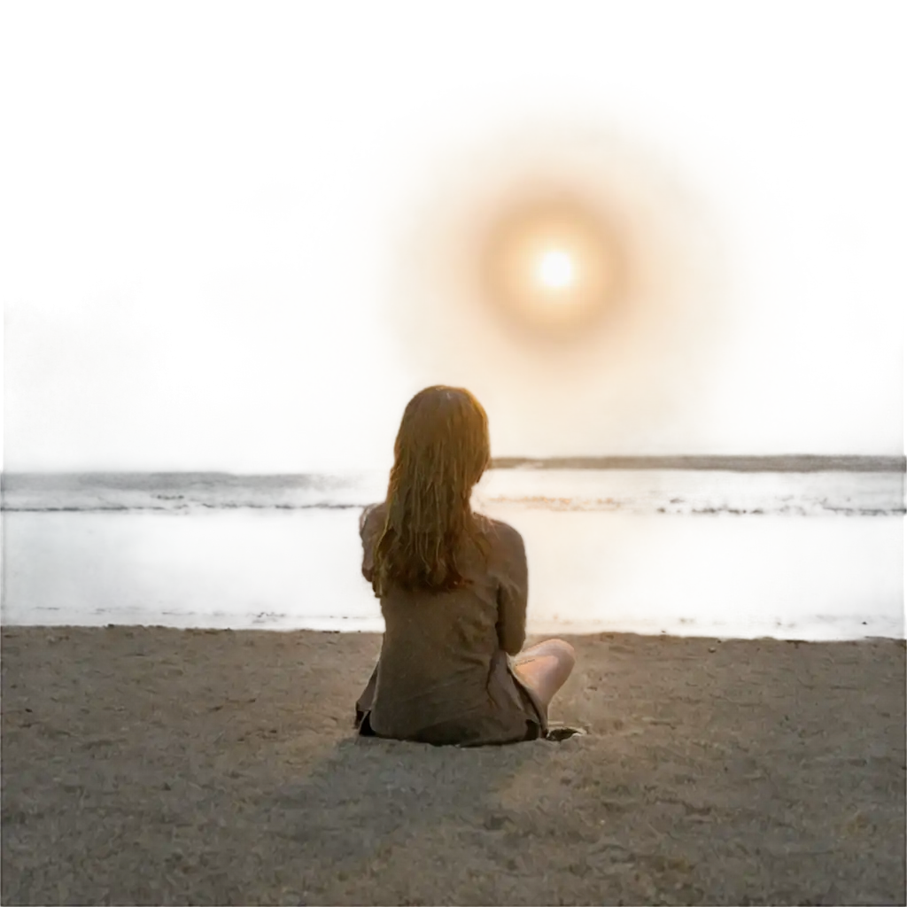 Person-Sitting-on-the-Beach-with-Light-on-Them-HighQuality-PNG-Image-for-Digital-and-Print-Applications