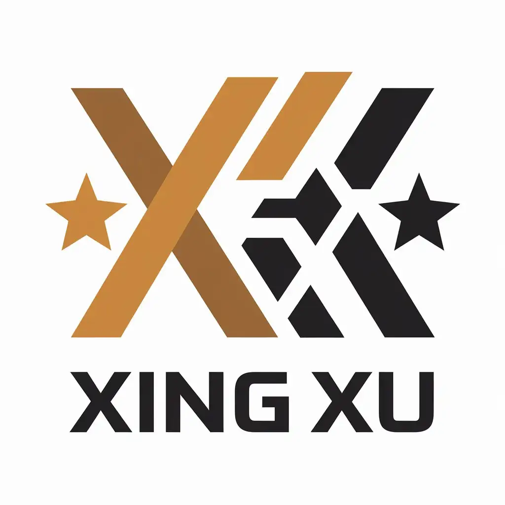 a vector logo design,with the text "xing xu", main symbol:stars,Moderate,be used in Internet industry,clear background