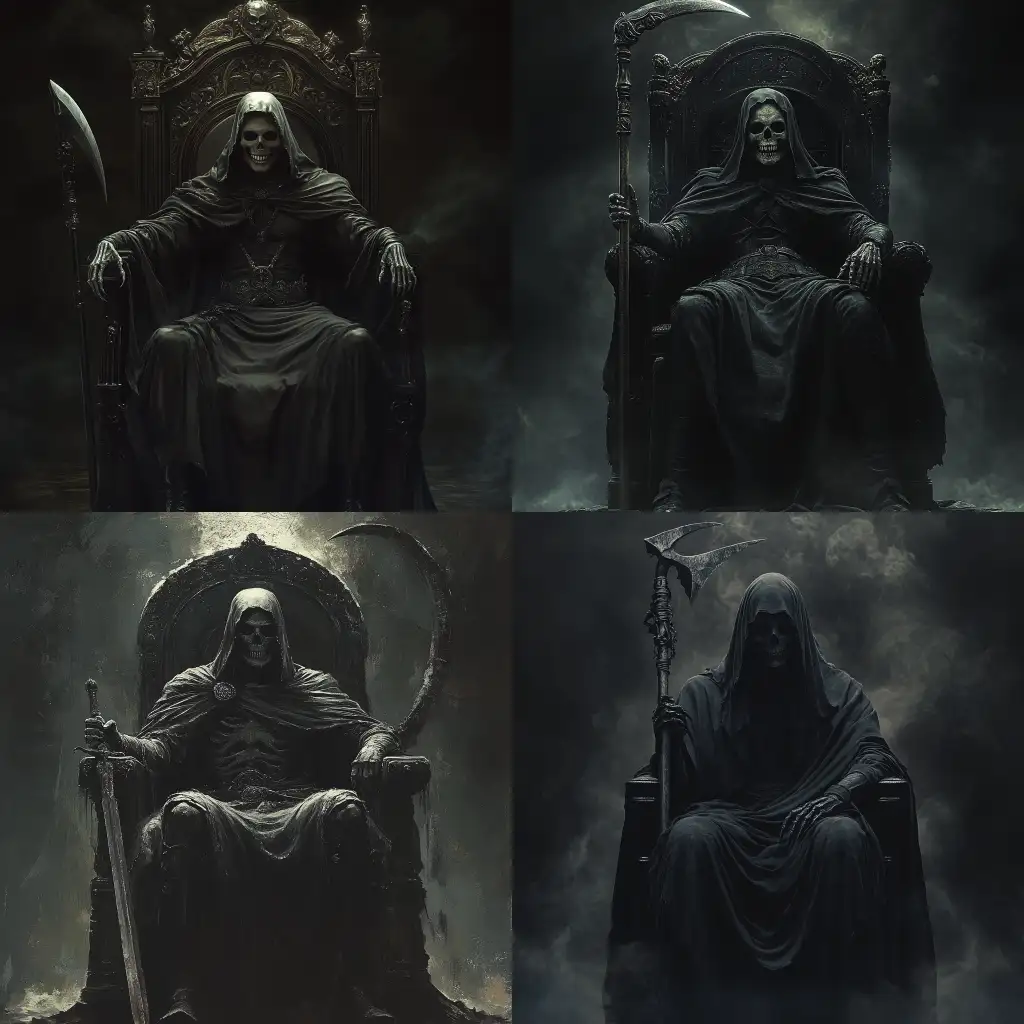 1970s-Dark-Fantasy-Reaper-Sitting-on-Throne-with-Scythe