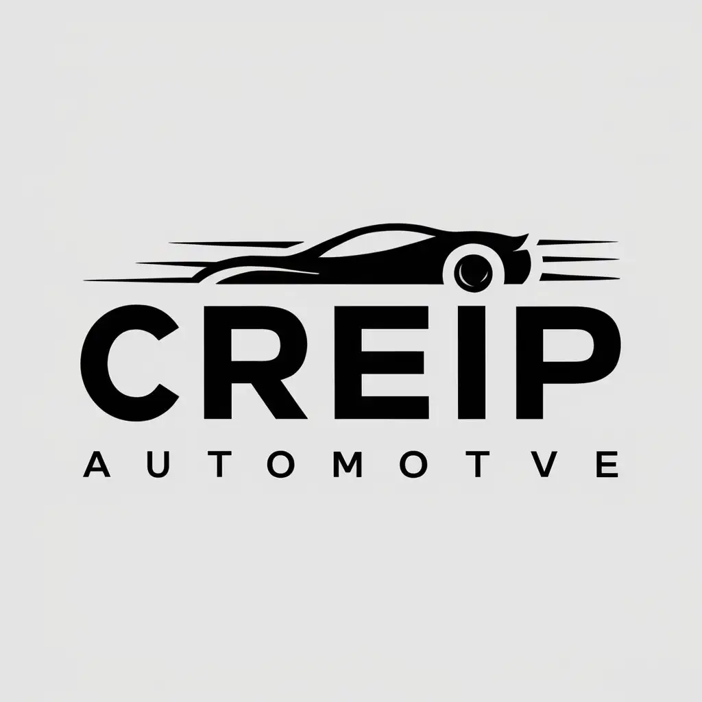 a vector logo design,with the text "Creip", main symbol:Creeping,Moderate,be used in Automotive industry,clear background