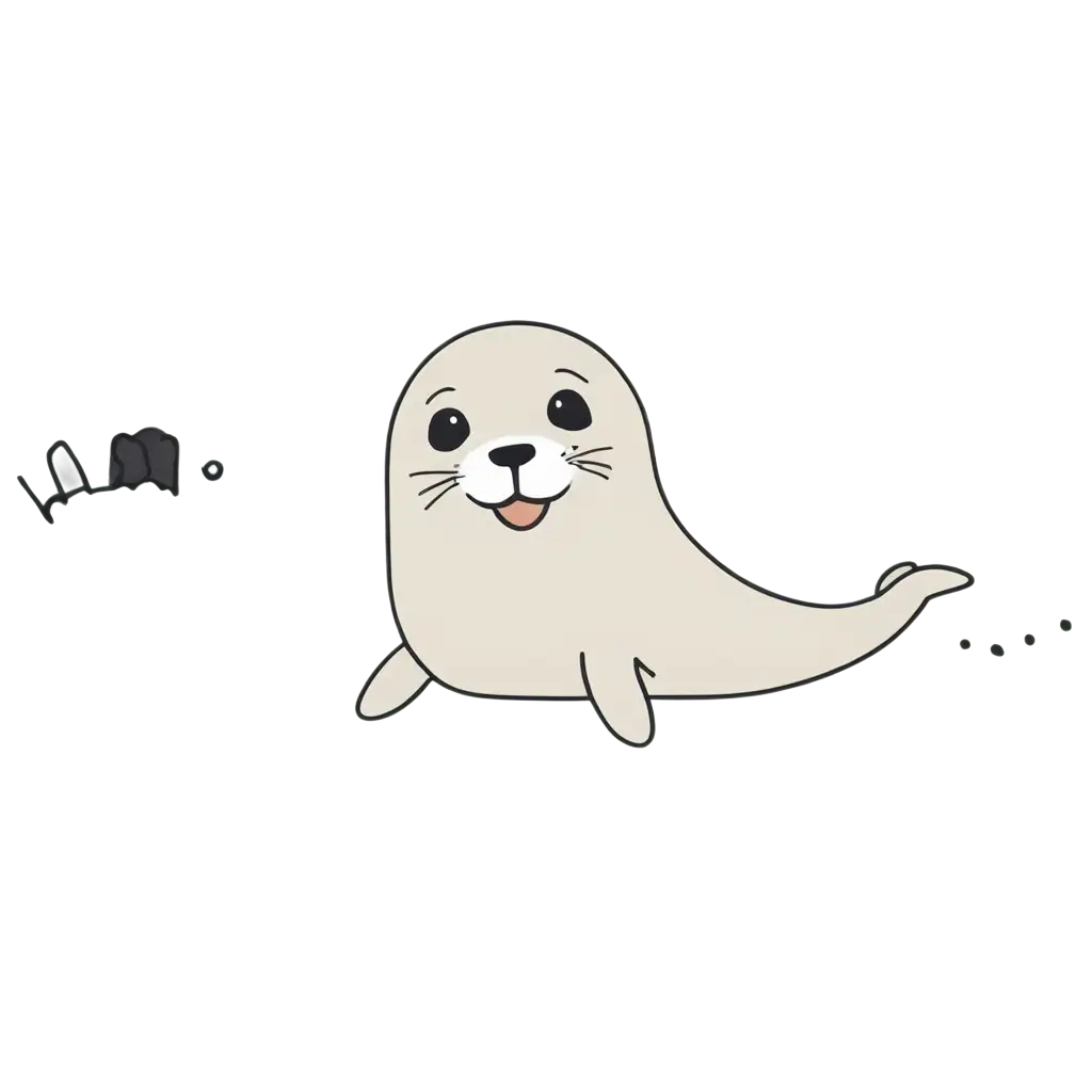 Adorable-Seal-Waving-PNG-Image-Icon-Style-for-Cute-and-Happy-Illustrations