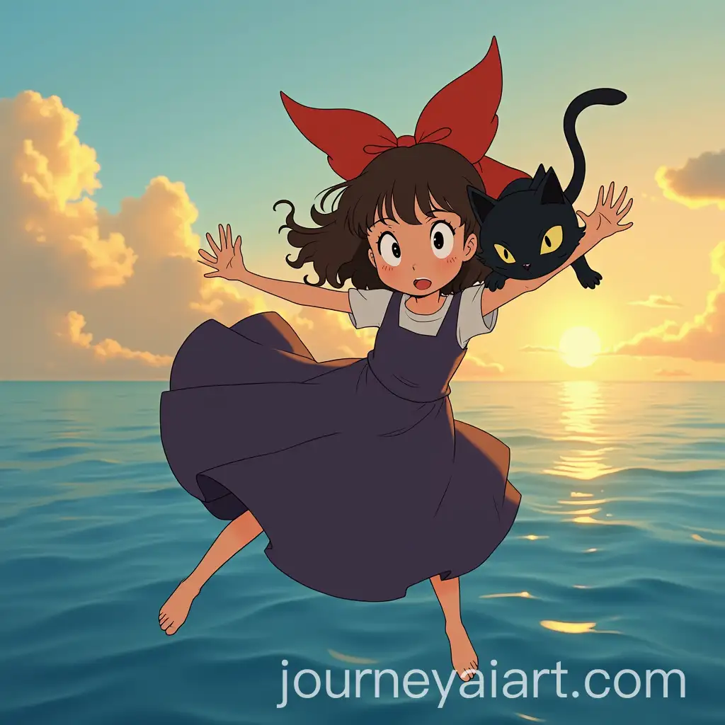 Young-Girl-Flying-Over-Deep-Blue-Sea-in-Studio-Ghibli-Style
