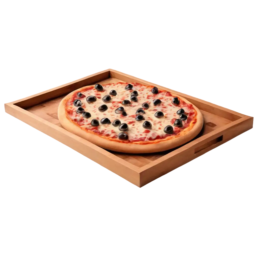 HighQuality-PNG-Image-of-Pizza-on-Wooden-Tray-Over-Marble-Table-for-Versatile-Use