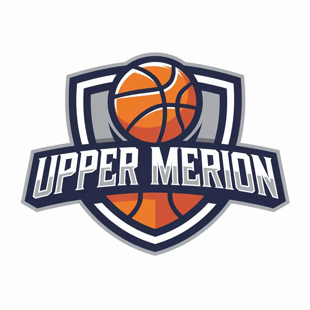 LOGO Design for Upper Merion Shield Basketball 3D Text on White Background for Sports Fitness Industry