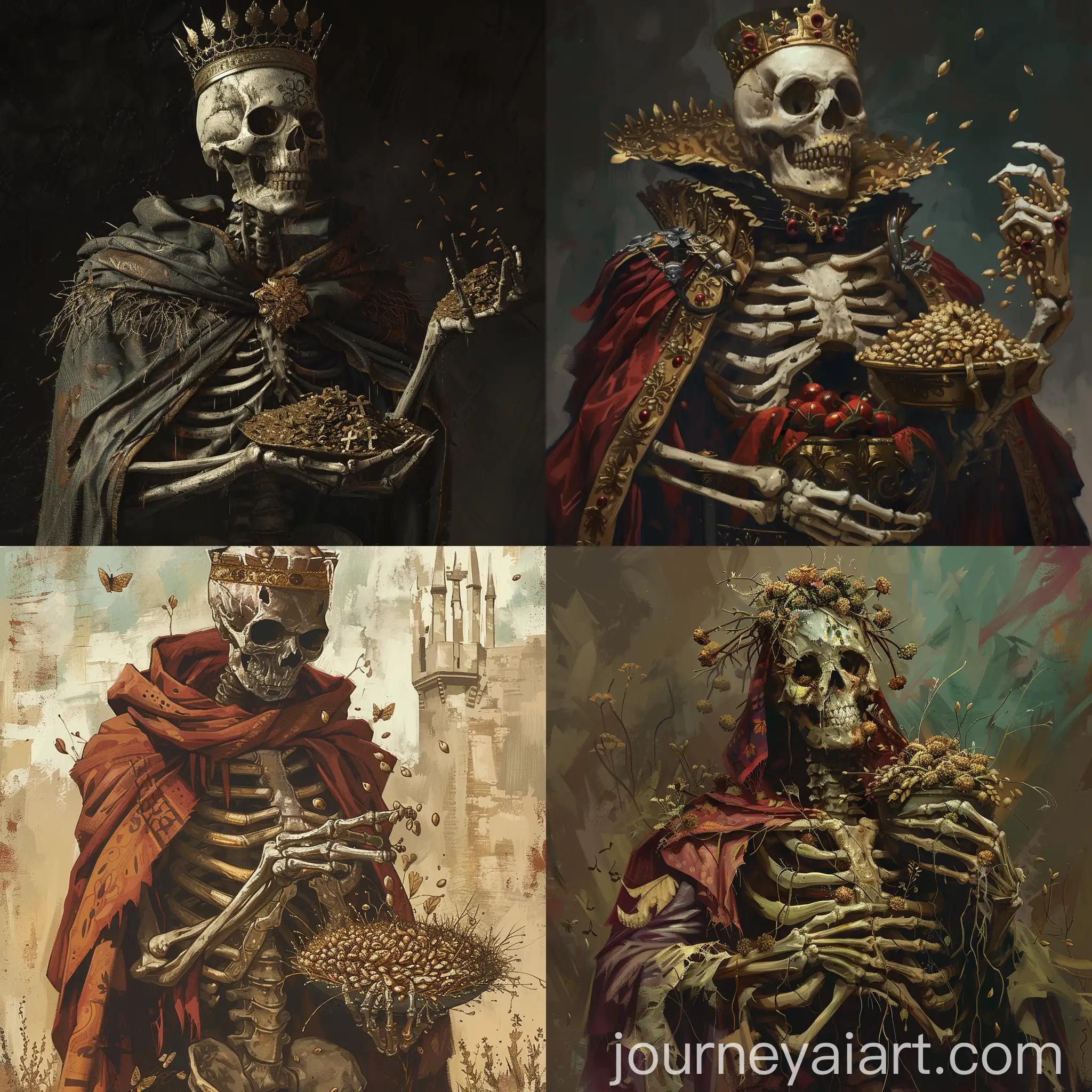 Skeleton-King-Holding-Pile-of-Seeds-in-Mysterious-Setting