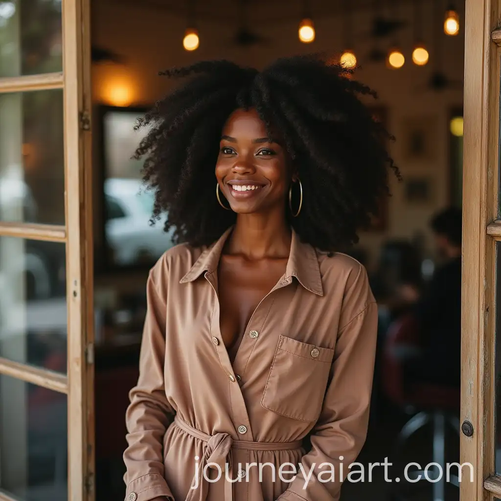 Elegant-Young-Black-Woman-Leaving-Anita-Coiffure-Hair-Salon