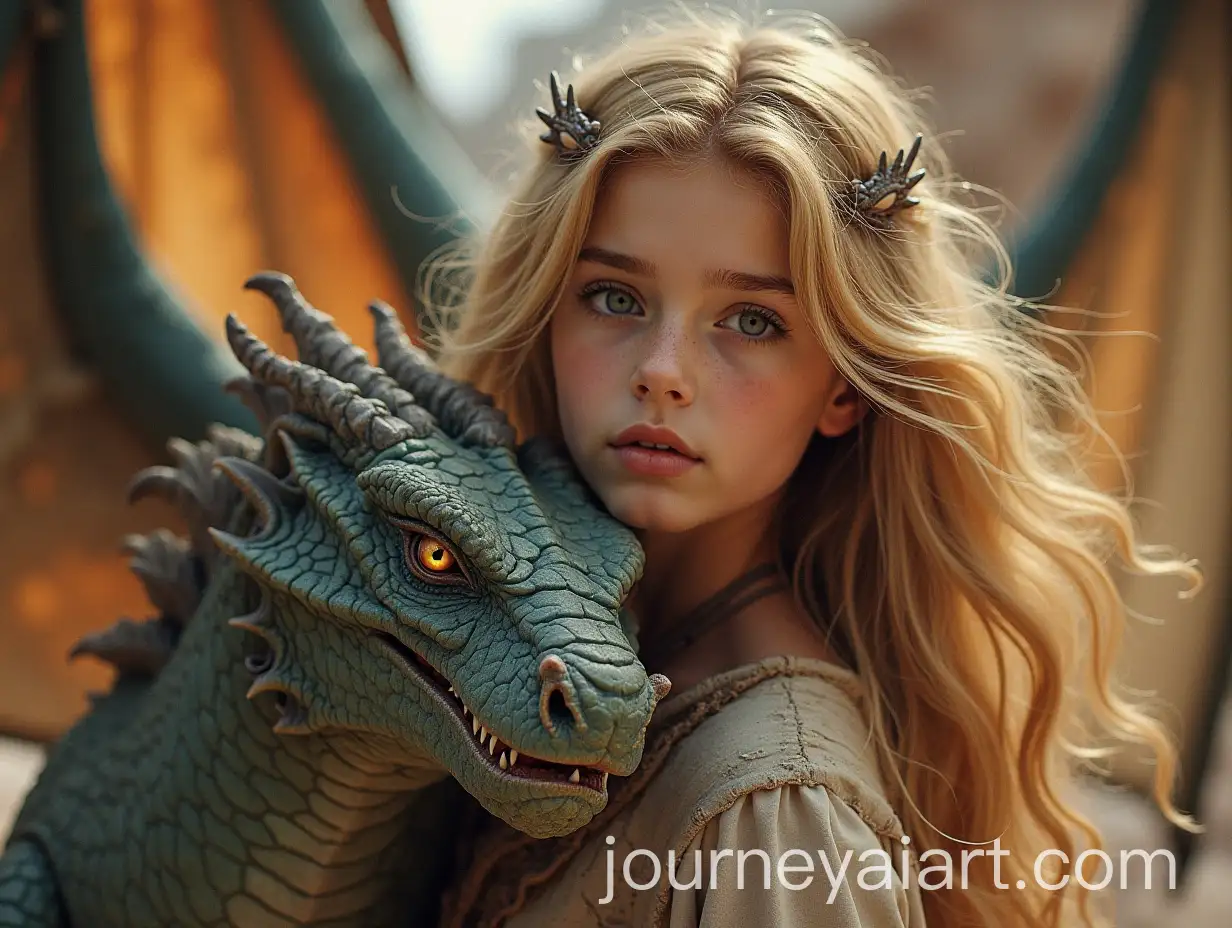 Blonde-Girl-with-Dragons-A-Fantasy-Portrait