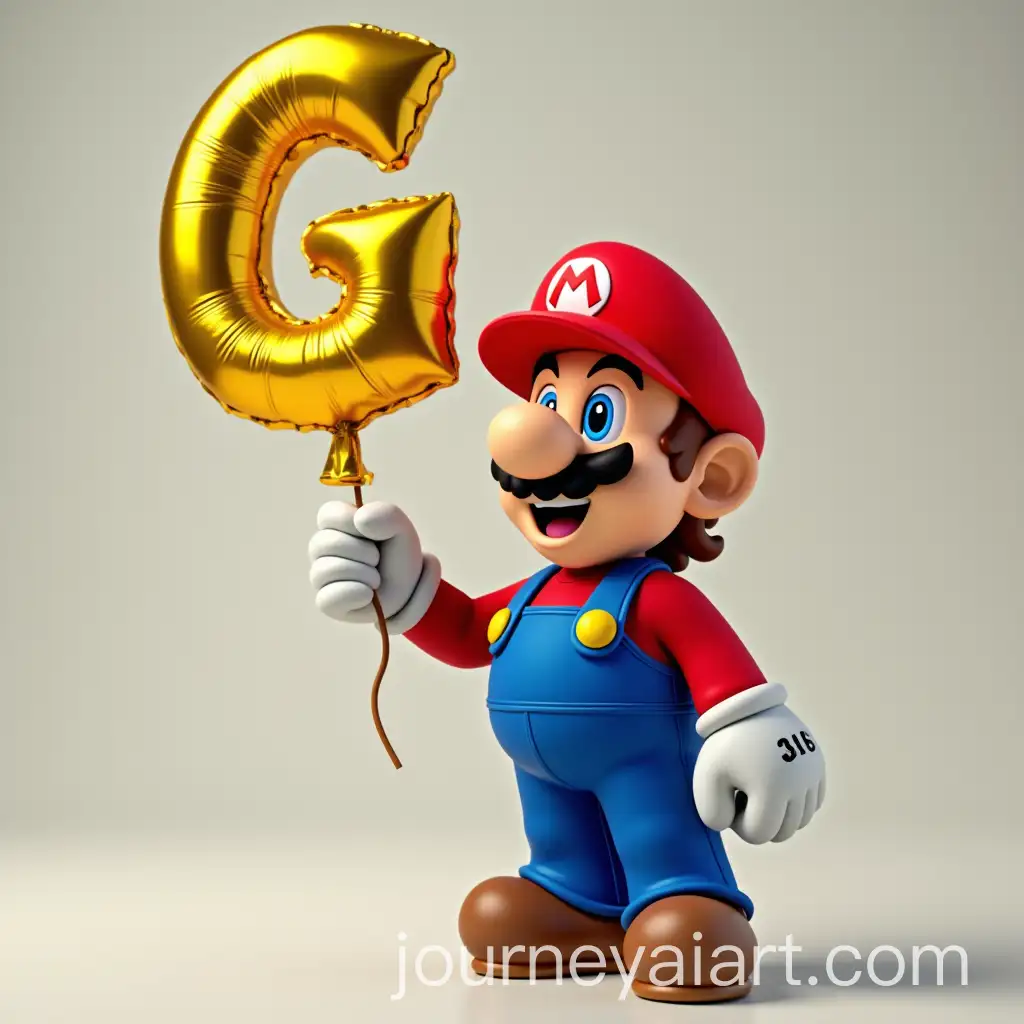 Mario-Holding-Gold-G-Balloon