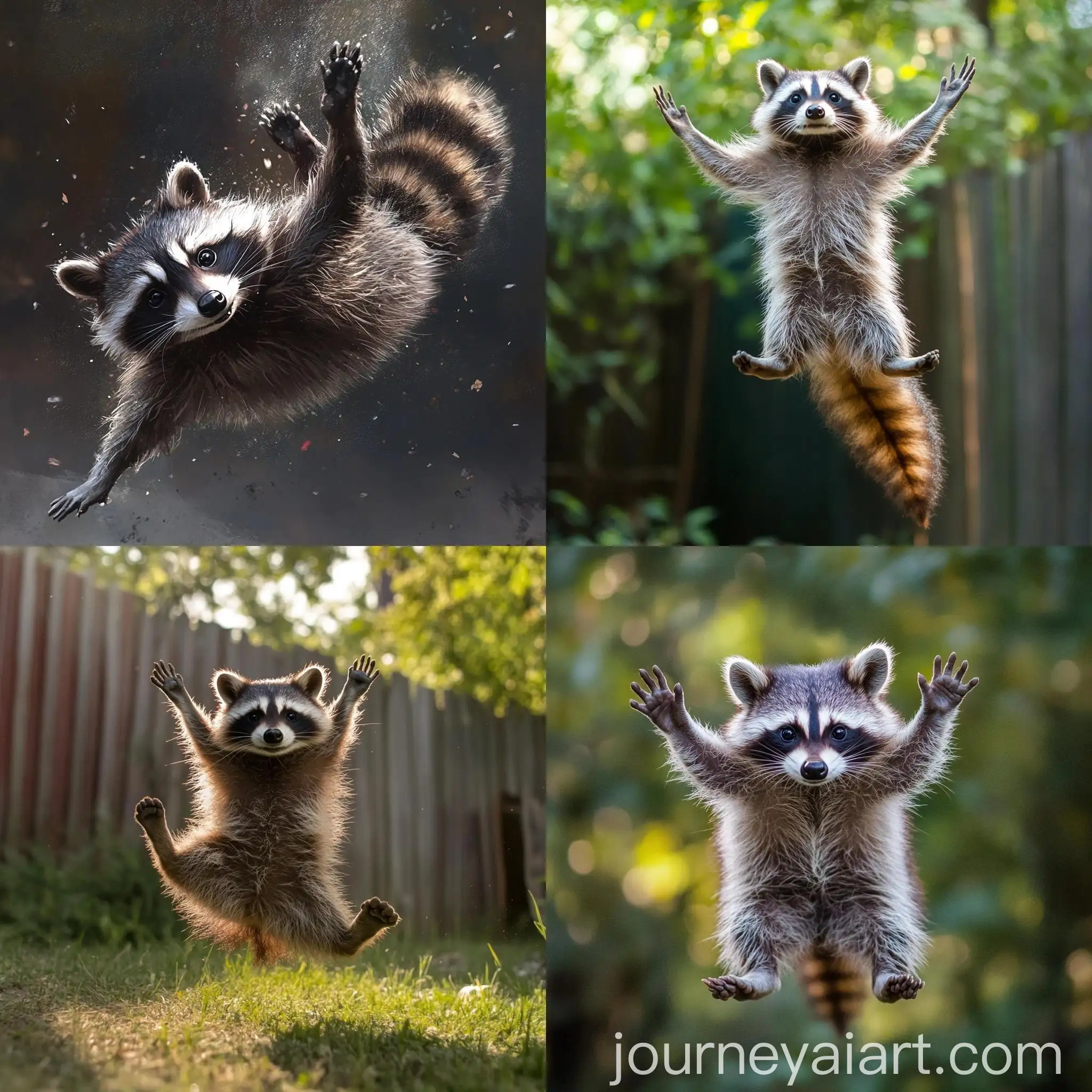Acrobatic-Raccoon-Performing-a-Backflip