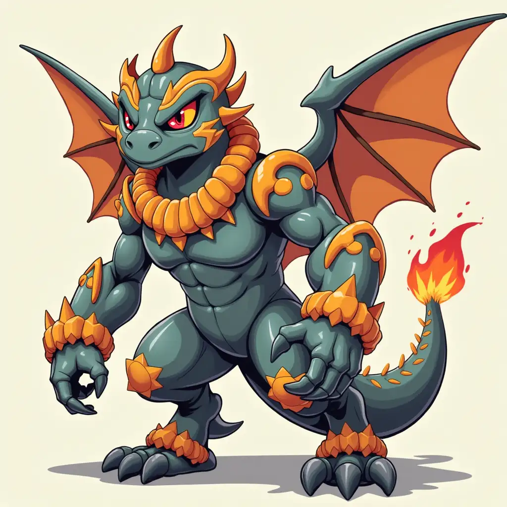 Greymon in digimon style