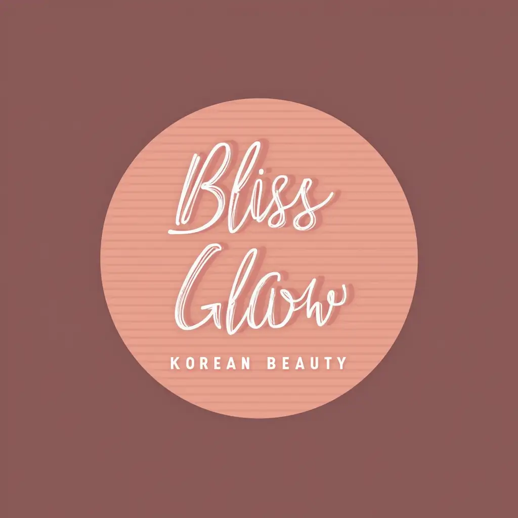 Make me a logo with the name Bliss Glow Korean Beauty and the name korean beauty