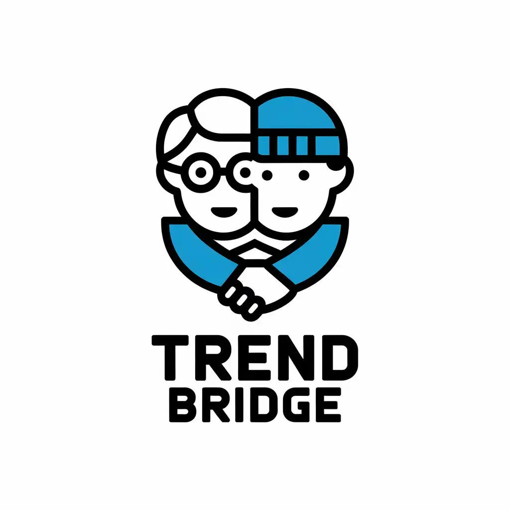 LOGO Design for Trend Bridge Faces of Two People from Different Generations Symbolizing Knowledge Transfer