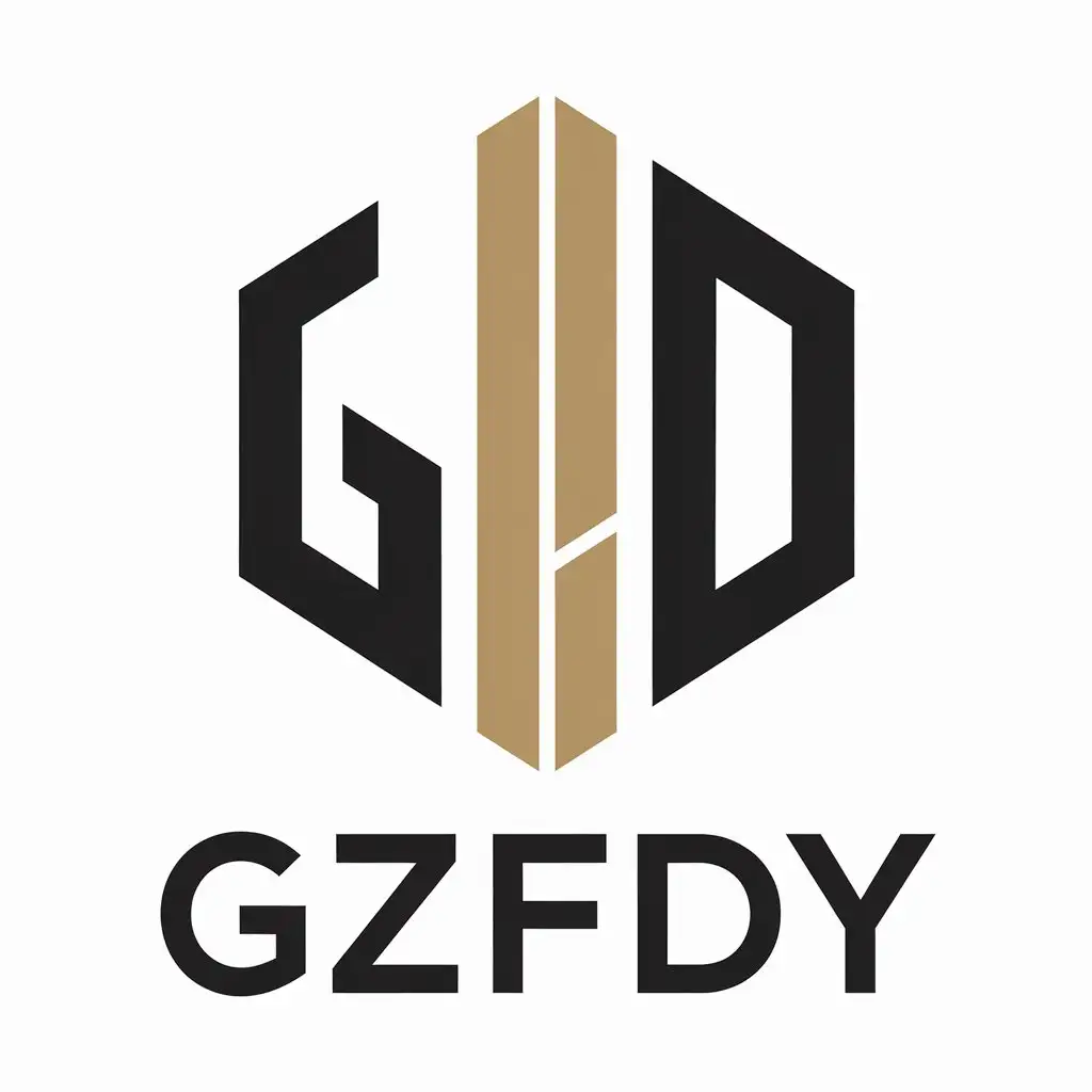 a vector logo design,with the text "GZFDY", main symbol:3D vertical strip board,Moderate,be used in Real Estate industry,clear background