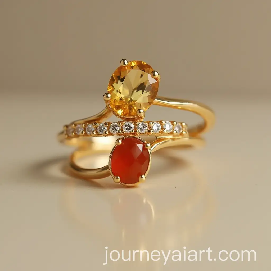 Realistic-Gold-Toi-et-Moi-Ring-with-Citrine-and-Carnelian-Gemstones