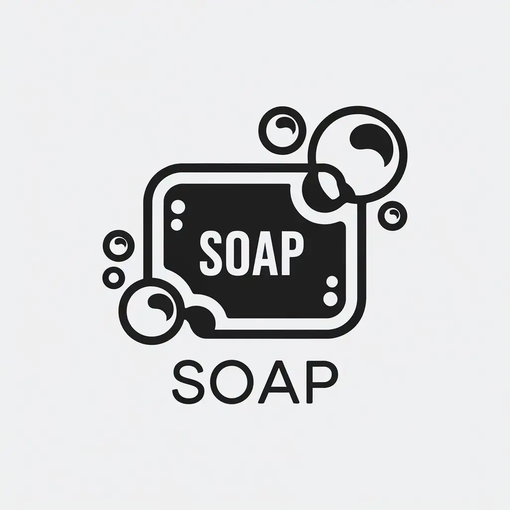 LOGO Design for Soap Minimalistic Vector Design with Soap Bubbles and Cute Elements for Retail Industry