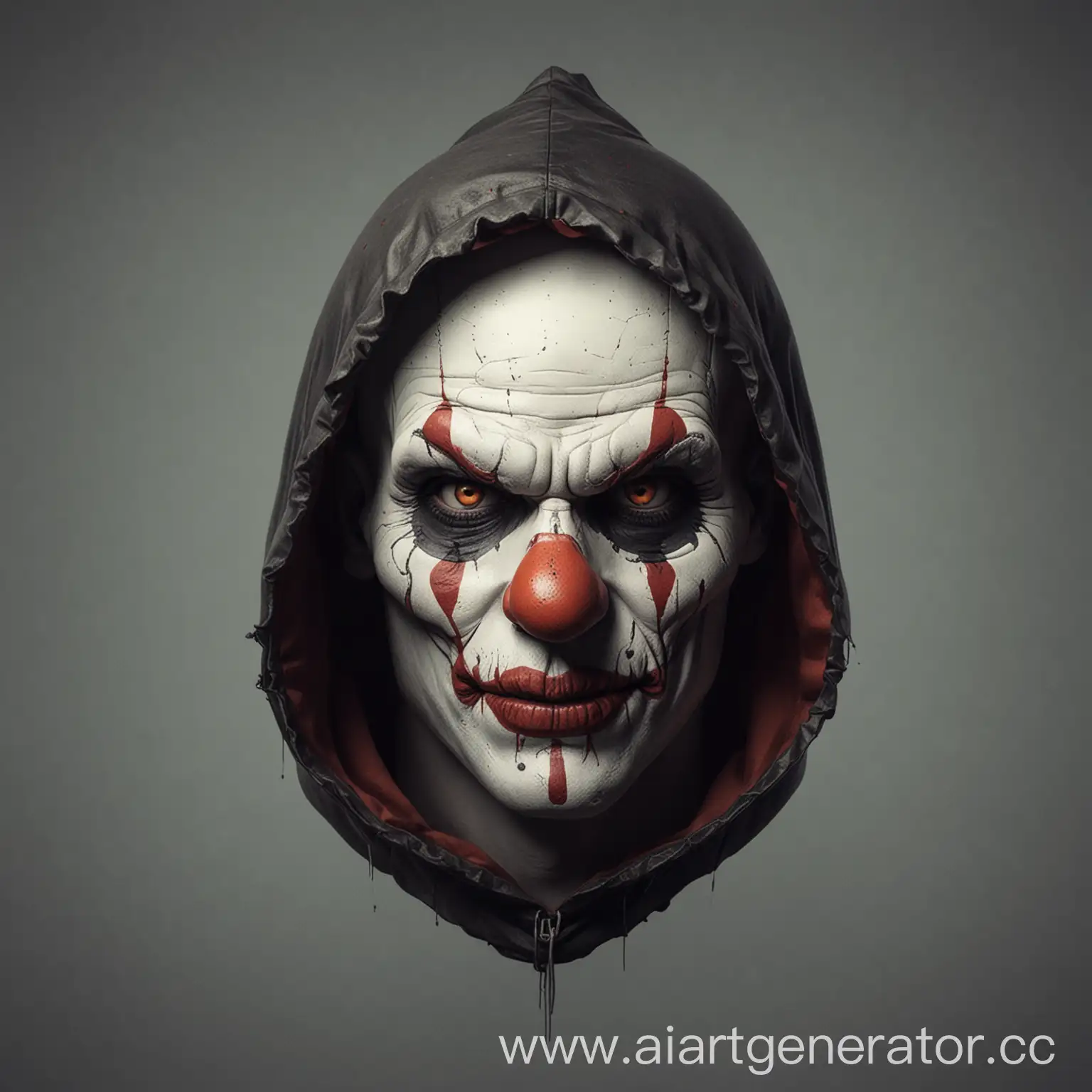 Minimalistic-2D-Clown-Head-with-Skull-in-Hood