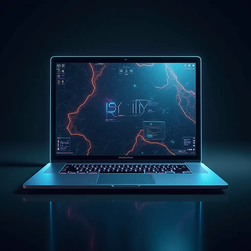 futuristic laptop sci-fi hyper cyber technology