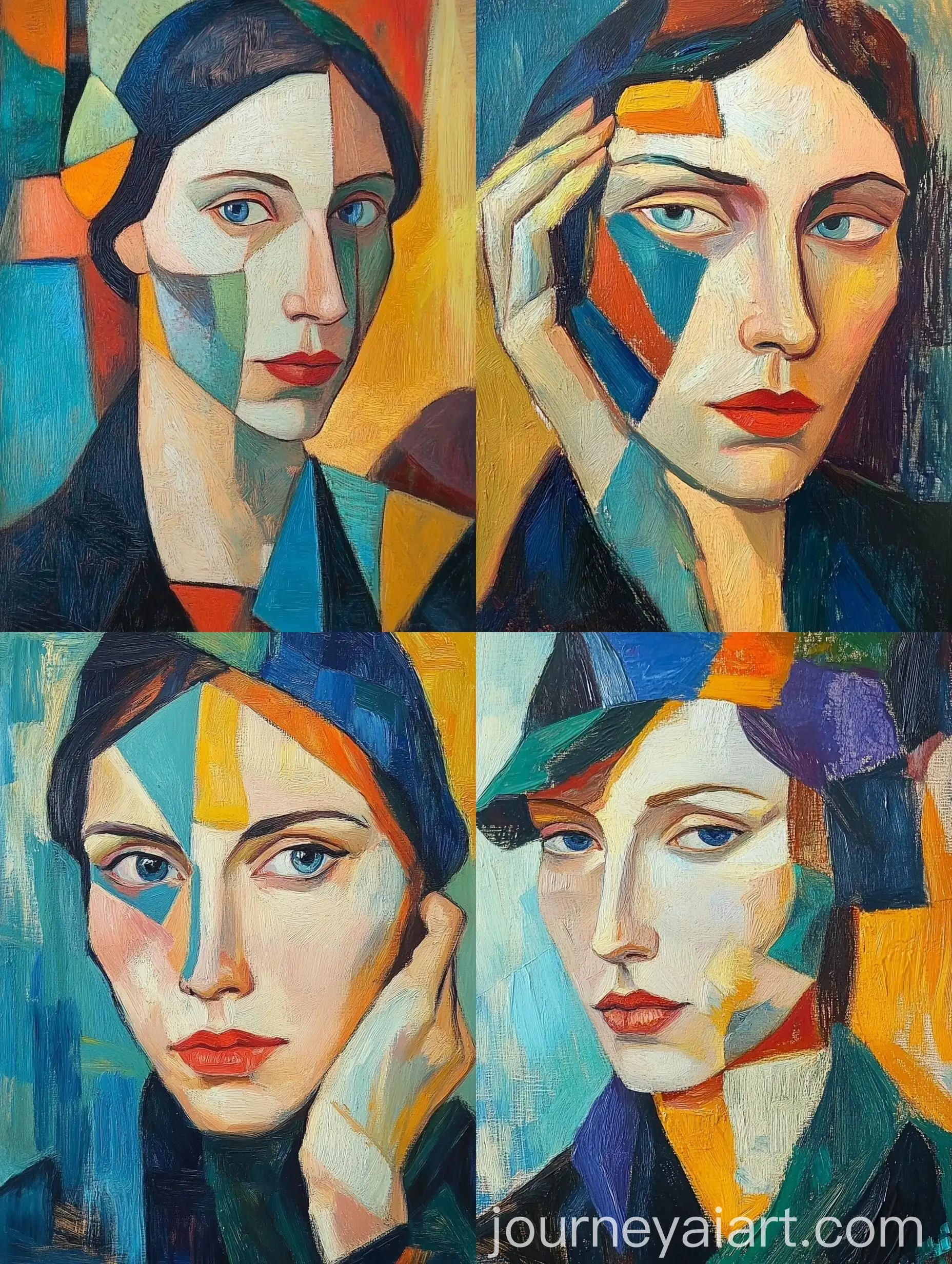 Mixed-Van-Gogh-and-Picasso-Style-Portrait-of-a-Woman