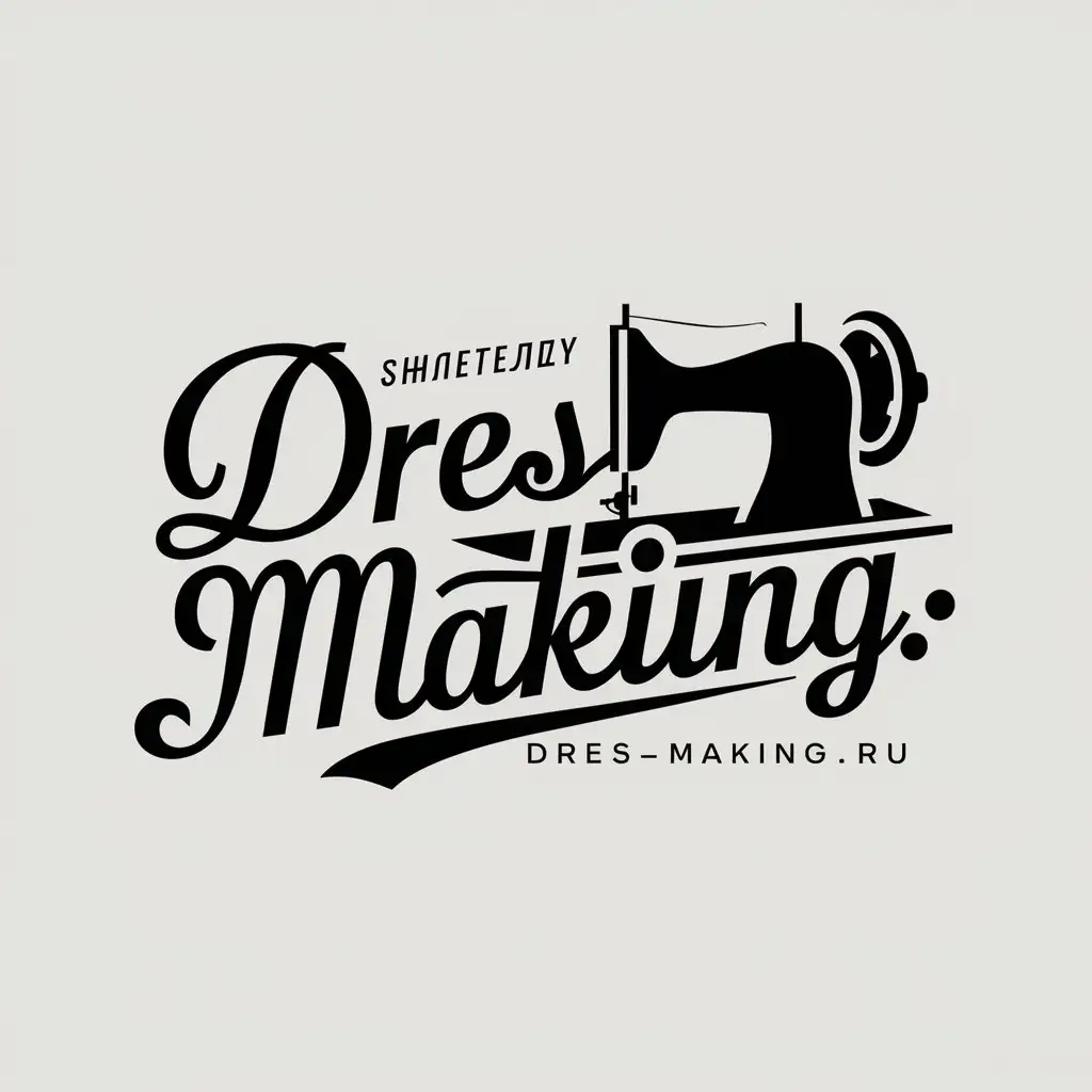 LOGO-Design-For-DressMakingRu-Retro-Sewing-Machine-Theme