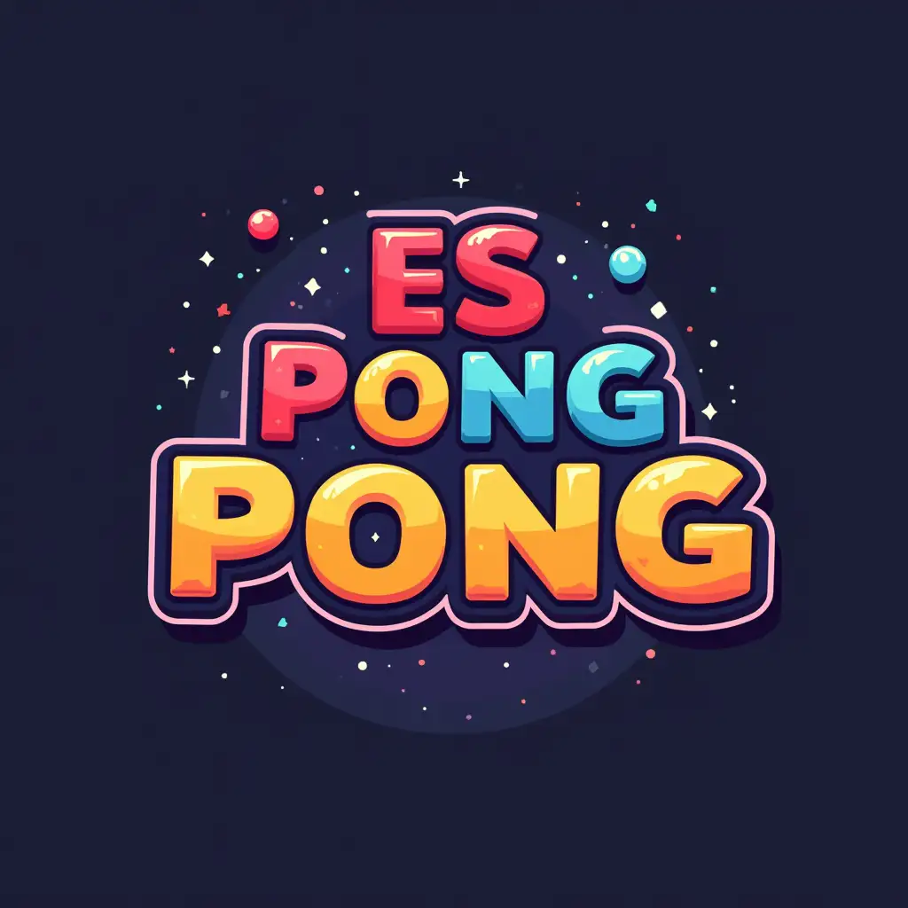 Cartoon text logo saying 'ES PONG PONG'