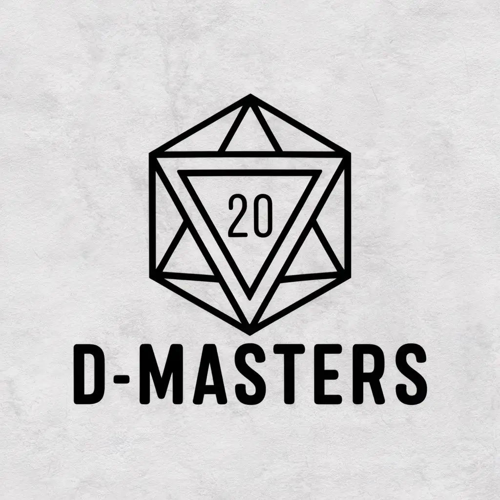 LOGO Design for DMASTERS D20 Dice Symbol in Vector Art