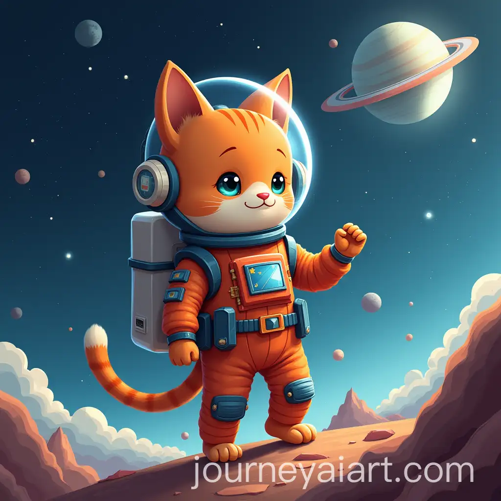 AnimeStyle-Orange-Cat-in-a-Spacesuit-Exploring-Space-Near-a-Planet