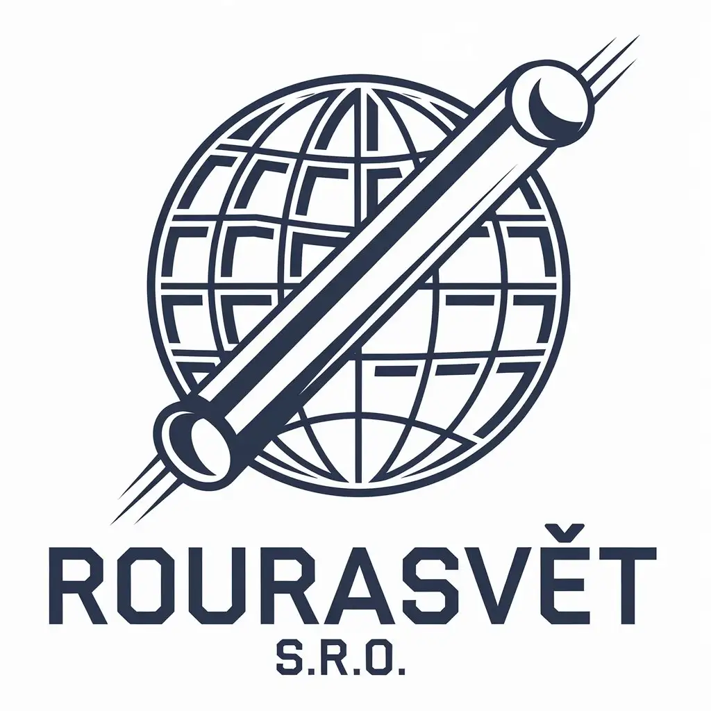 LOGO Design for RouraSvt sro Globe Pipe Tube Axis Symbol for Technology Industry