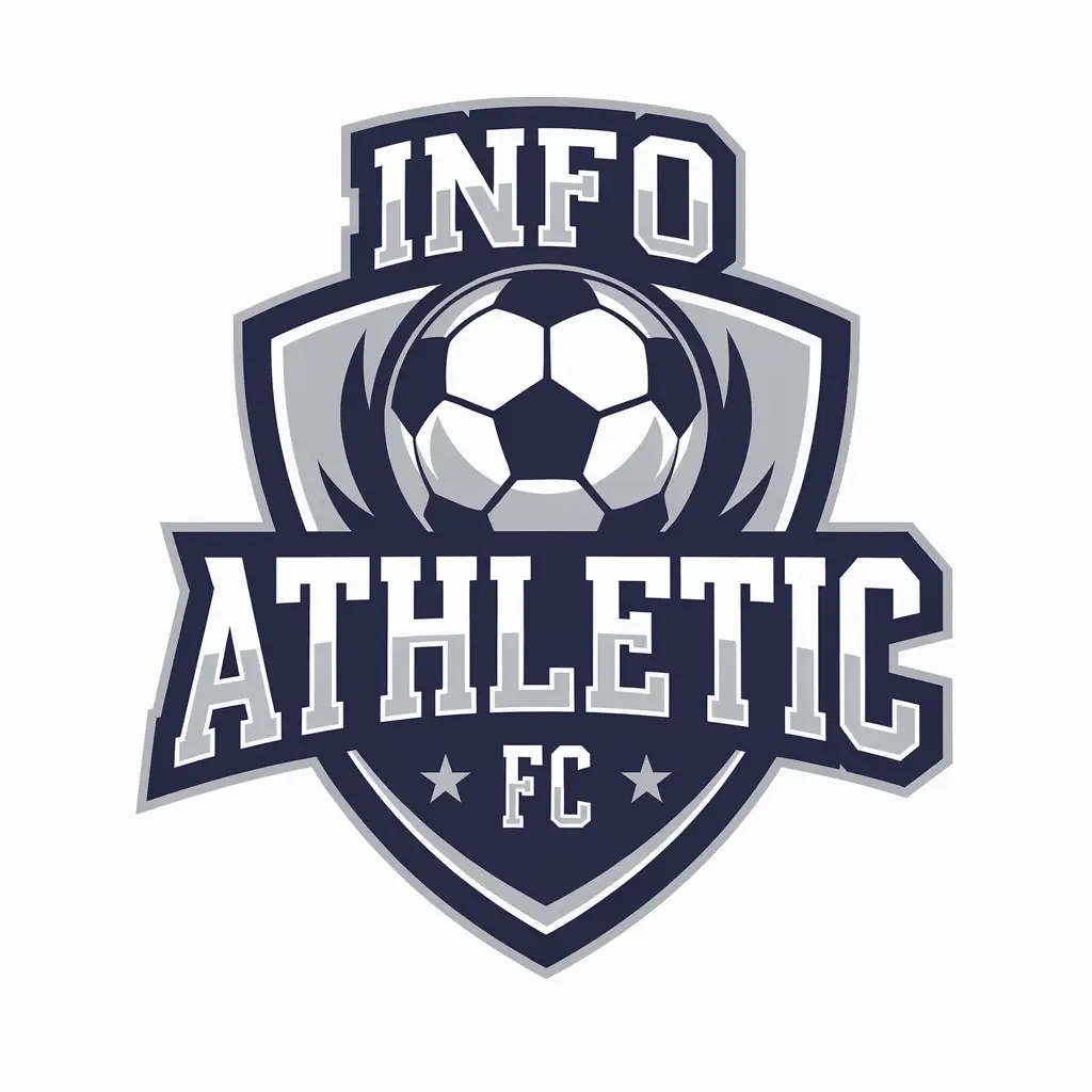 LOGO Design for Info Athletic FC Soccer Computer Programming UNA Initials for Sports Fitness Industry