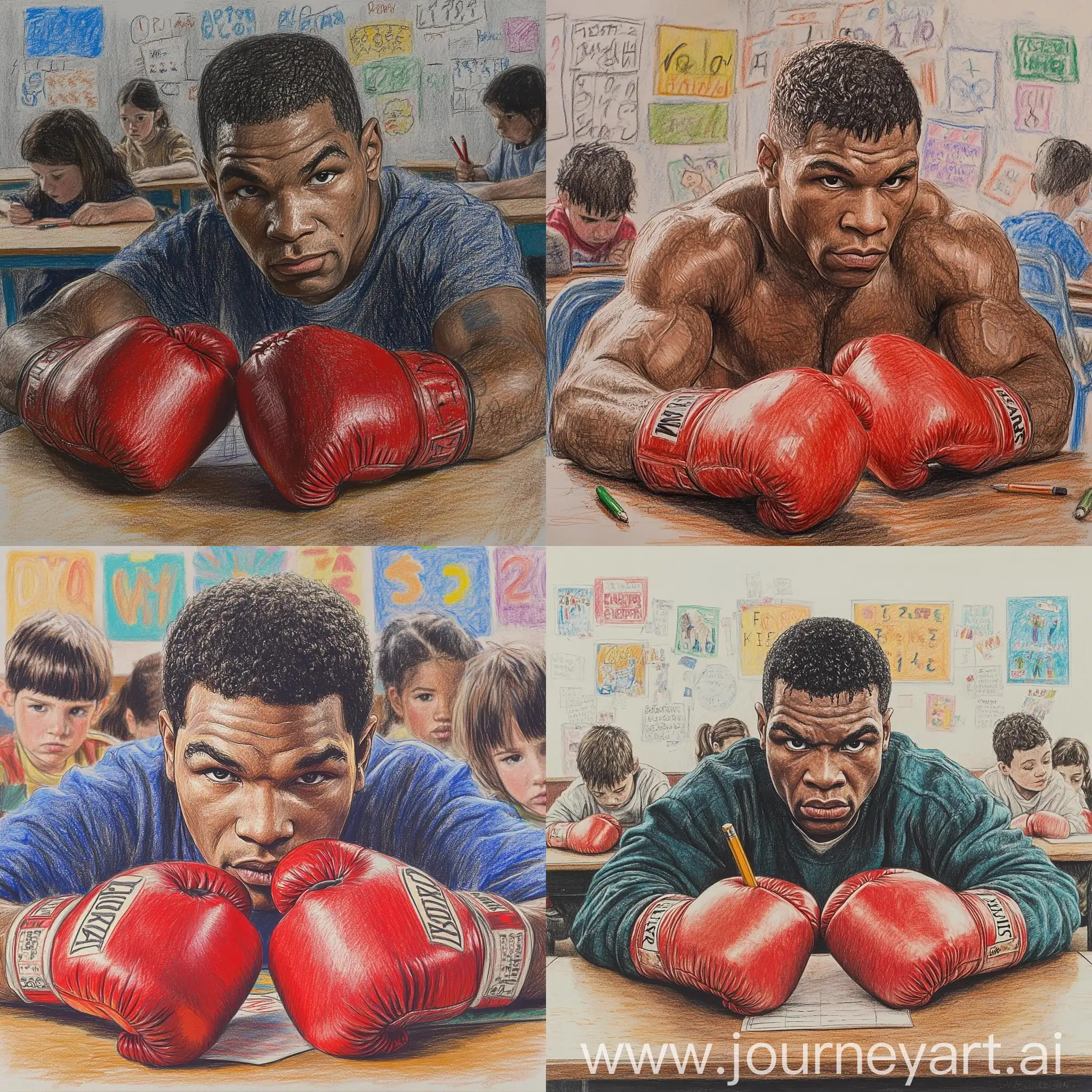 Young-Mike-Tyson-in-Elementary-School-with-Oversized-Boxing-Gloves