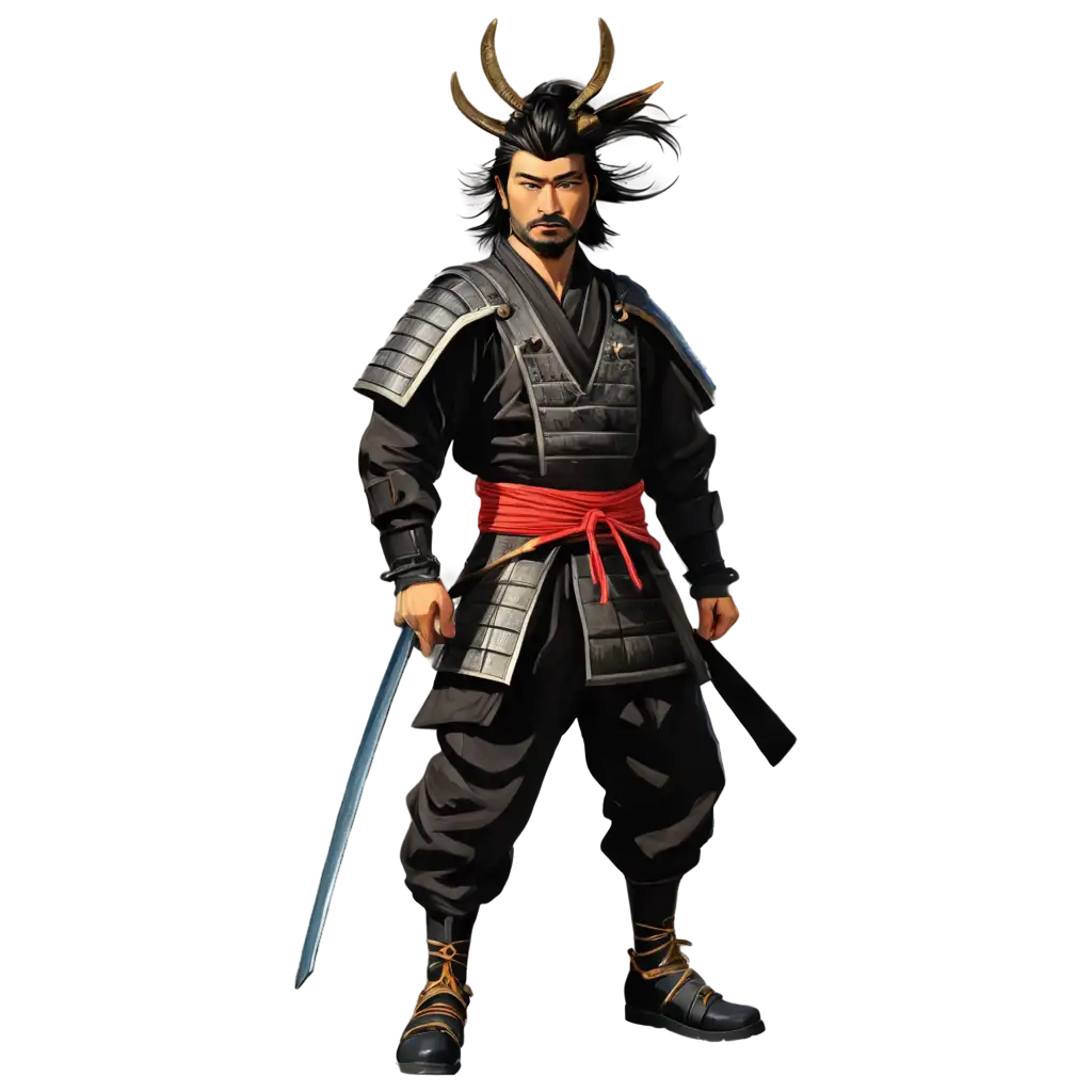 HighQuality-Samurai-Cartoon-PNG-Image-for-Versatile-Digital-Use