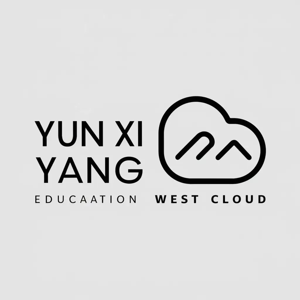 a logo design,with the text "Yun Xi Yang", main symbol:WestCloud,Minimalistic,be used in Education industry,clear background