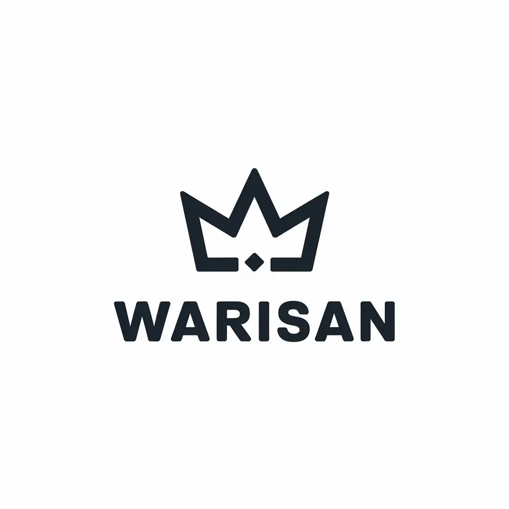 LOGO Design for WARISAN Minimalistic Vector with King Crown Symbol for Retail