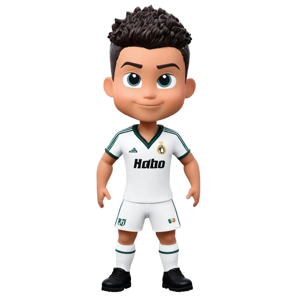 make chibi ronaldo in white football kit