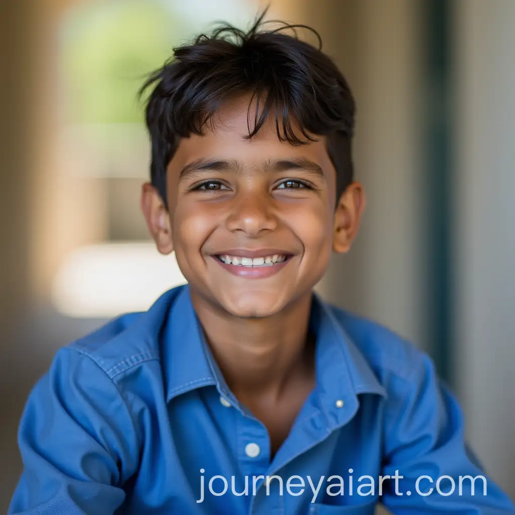 Indian-Boy-in-Blue-Shirt-Playing-Outdoors