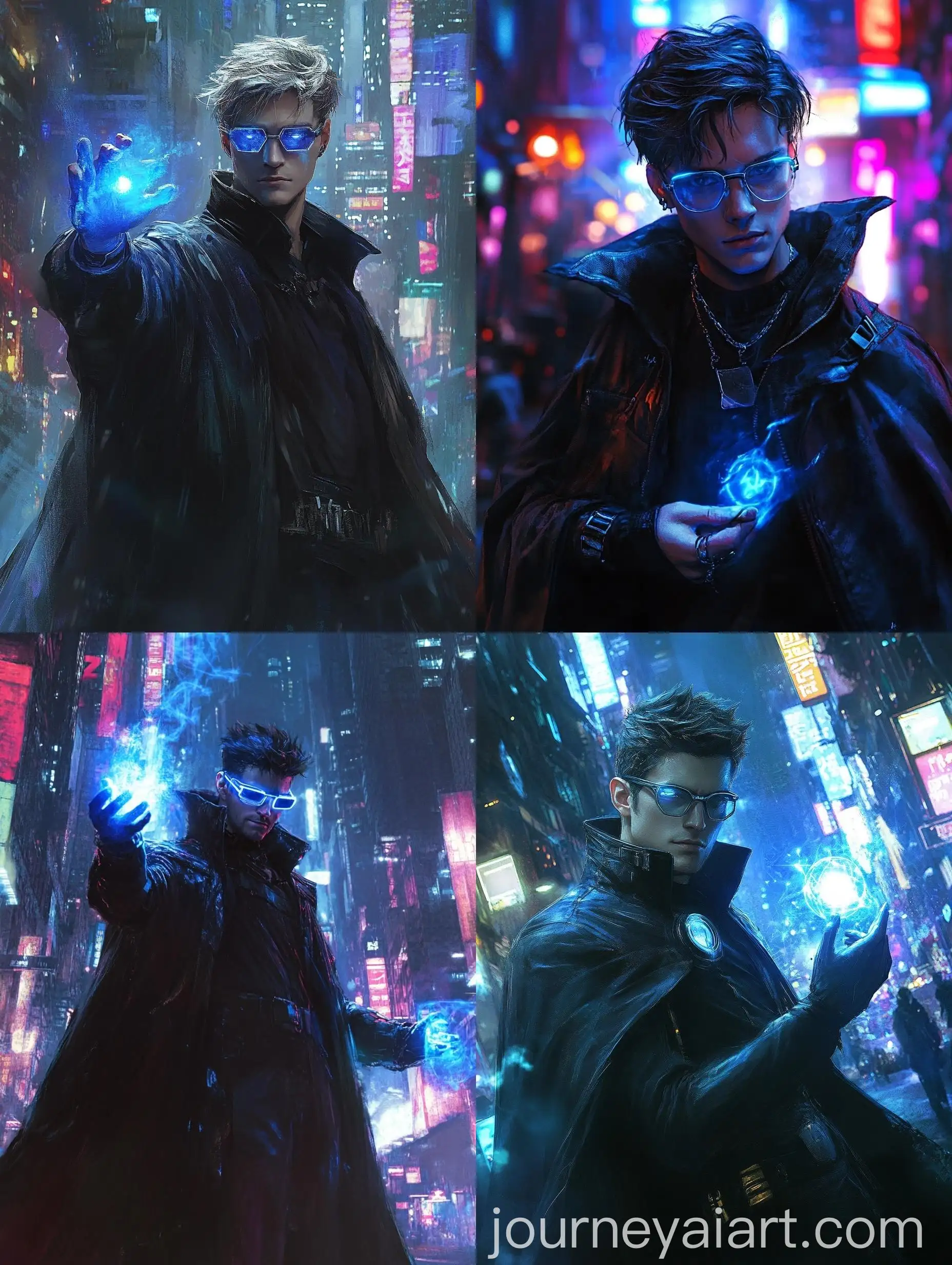 Dark-Magician-Casting-Blue-Magic-in-Cyberpunk-City