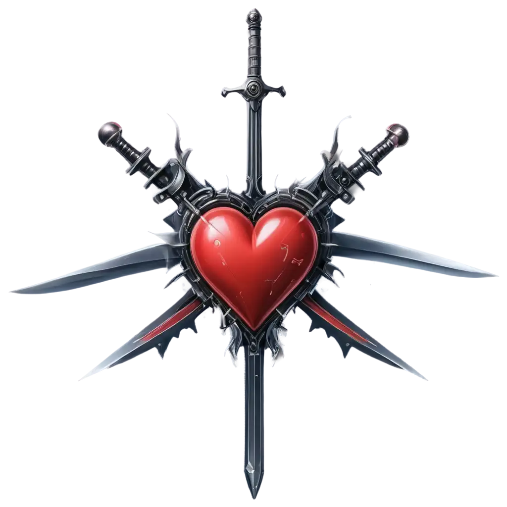 Cyber-Punk-Heart-with-Swords-PNG-Image-Futuristic-Art-Concept