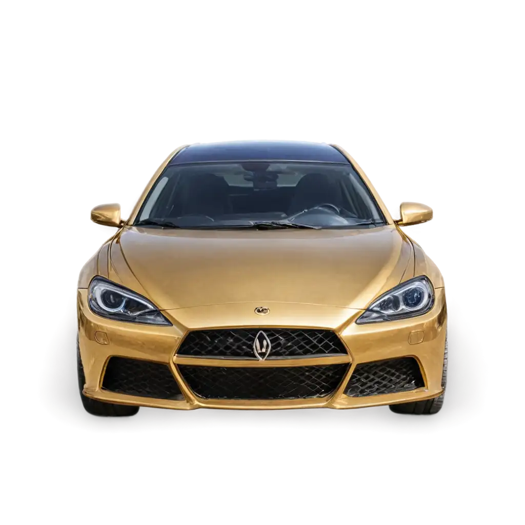 Luxury-Golden-Car-with-Prominent-Windshield-HighResolution-PNG-Image-for-Stunning-Visual-Impact