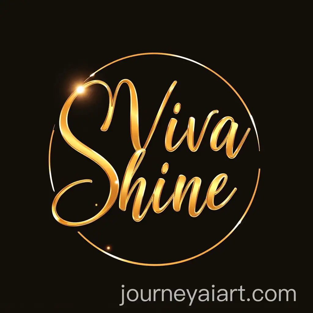 Luxurious-Viva-ShineLogo-Design-Expansion-Fashion-Brand-Logo-with-Metallic-Golden-Cursive-Font