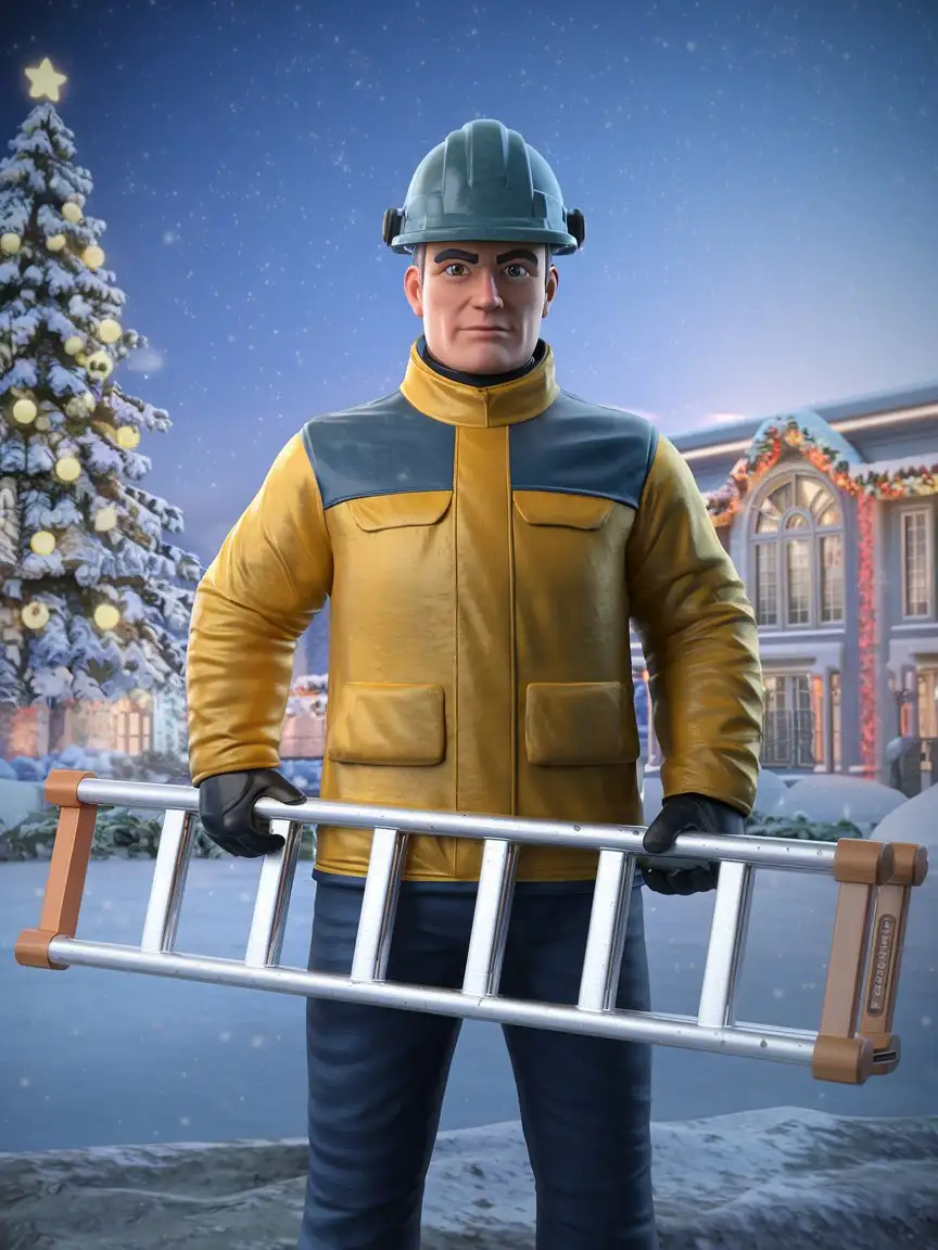 Man-Holding-Construction-Level-in-Front-of-New-Years-Holiday-3D-Animation