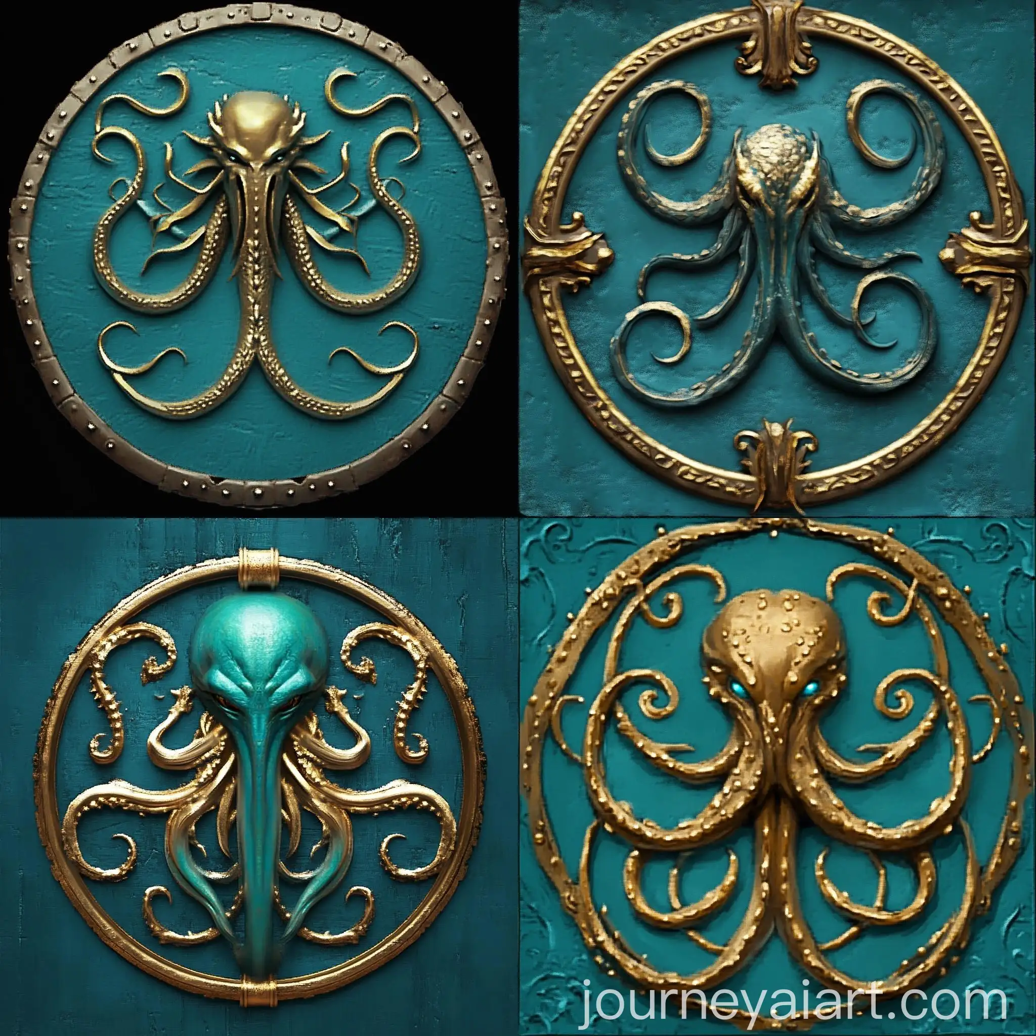 Game-of-Thrones-House-Greyjoy-Cyan-Emblem-Kraken-Golden-Details