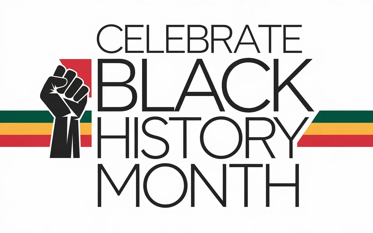 Celebrate-Black-History-Month-with-Bold-Red-Green-and-Yellow-Stripe-and-Raised-Fist-Logo