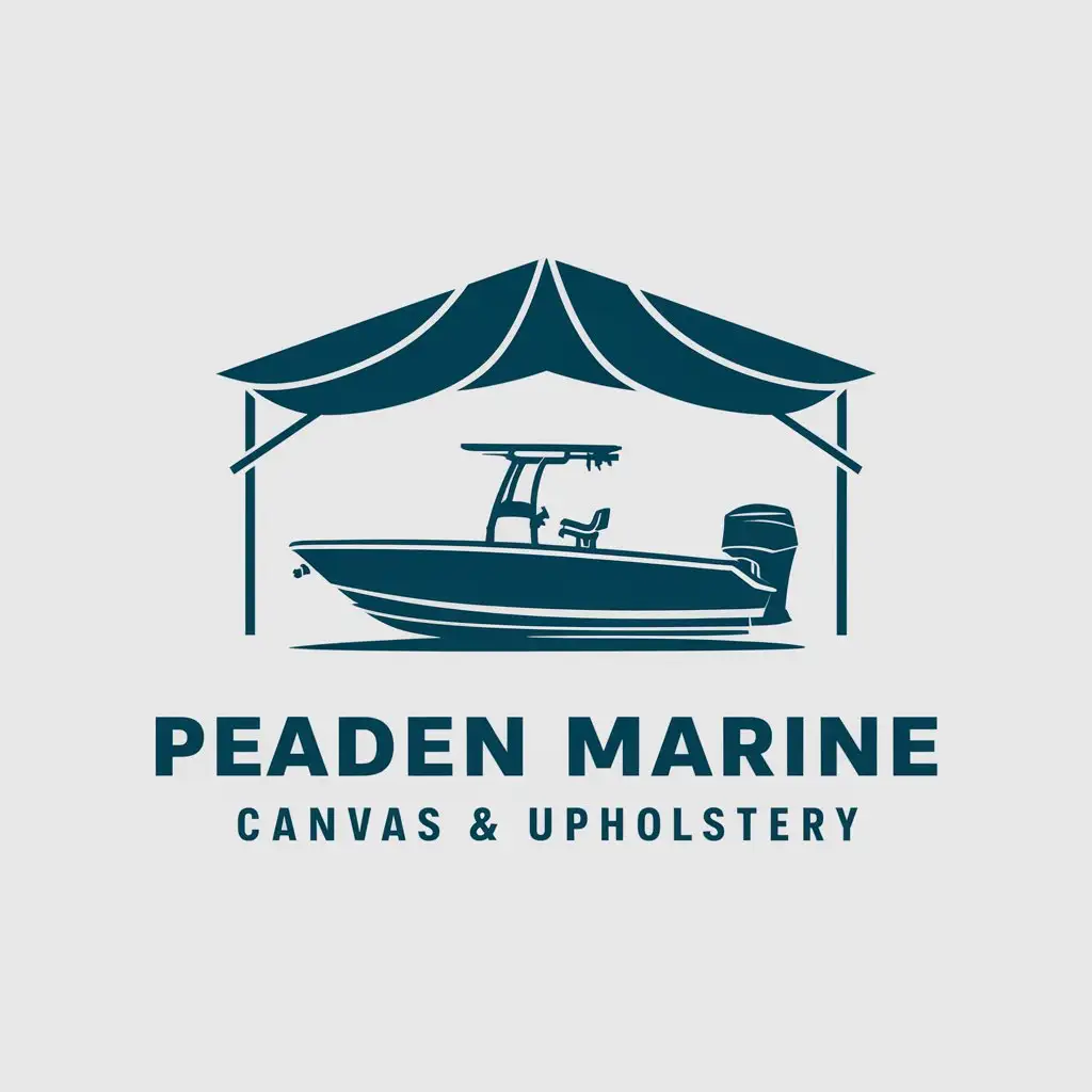 LOGO Design for Peaden Marine Canvas Upholstery Minimalistic Boat and Canopy Shade