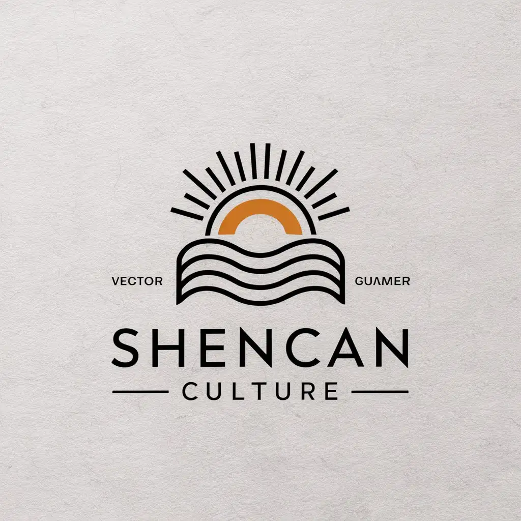 a vector logo design,with the text "Shencan Culture", main symbol:rising sun,Minimalistic,be used in Others industry,clear background